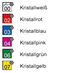 Laurel Klammern - Bild Übersicht Kristallfarben